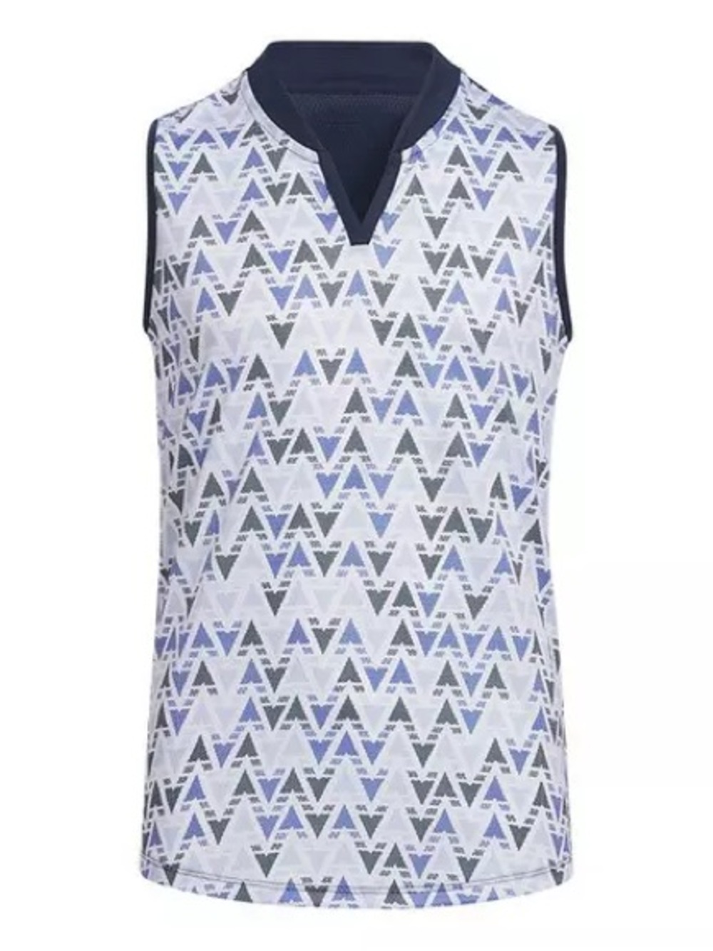 NWT Adidas HEAT.RDY Sleeveless Golf Polo Top Girls S 9-10Y Blue Print